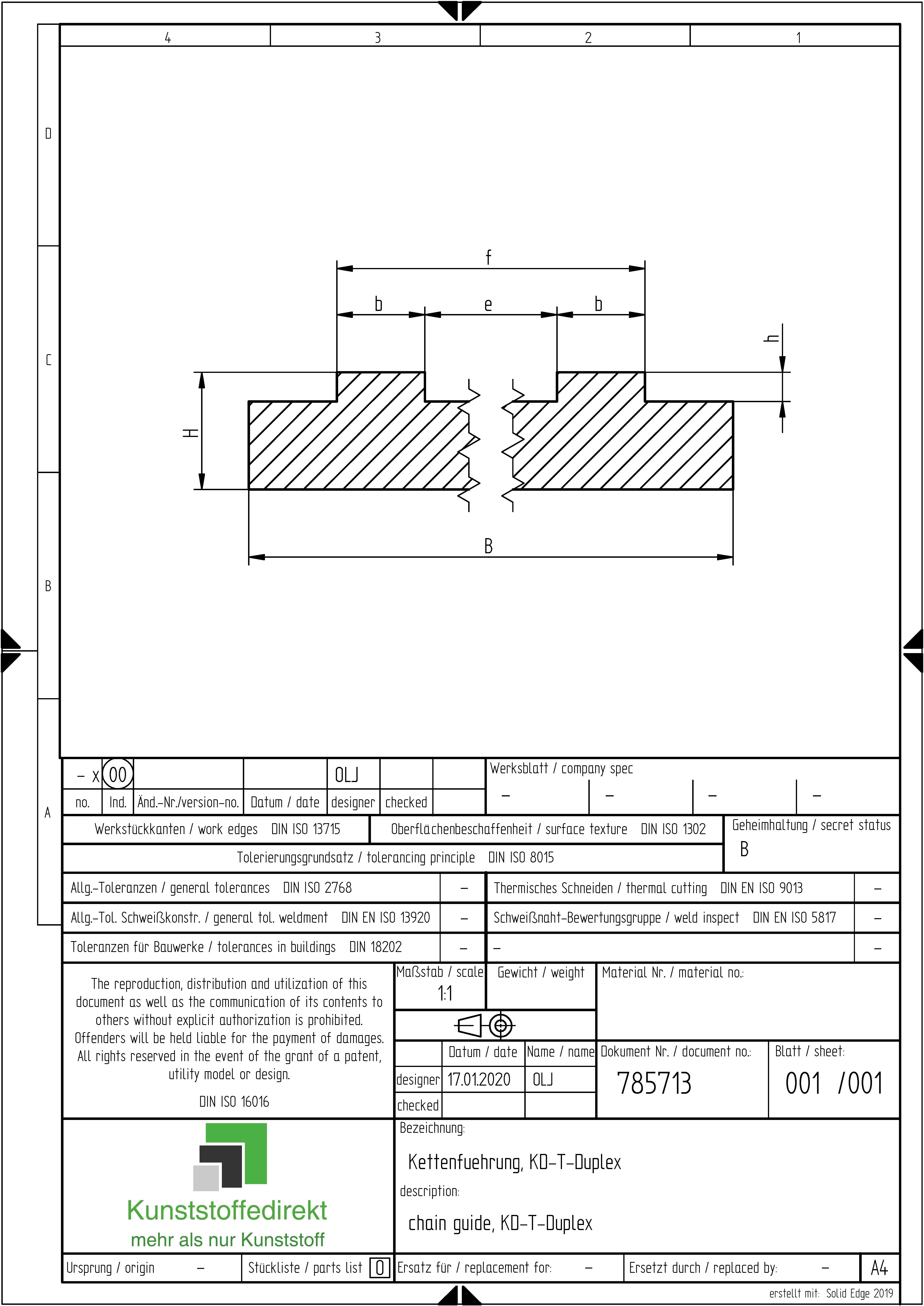 Kettenführung Typ KD-T-Duplex